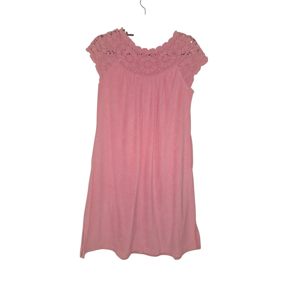 Miss Elaine Relax Size‎ Small Terry Cloth Mini Dress Swim Cover Lounge Pockets